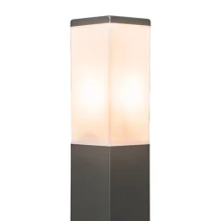 Lampadaire d'extérieur moderne gris foncé avec opale 80 cm IP44 - Malios