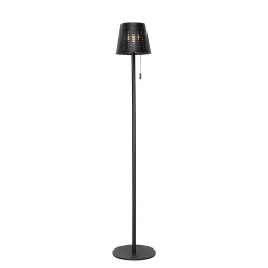 Lampadaire d'extérieur noir avec LED à intensité variable sur 3 niveaux sur énergie solaire - Ferre