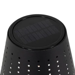 Lampadaire d'extérieur noir avec LED à intensité variable sur 3 niveaux sur énergie solaire - Ferre