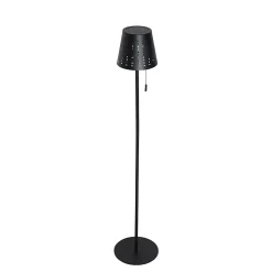 Lampadaire d'extérieur noir avec LED à intensité variable sur 3 niveaux sur énergie solaire - Ferre