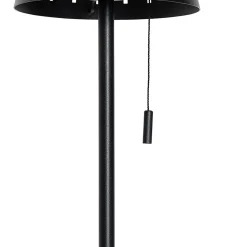 Lampadaire d'extérieur noir avec LED à intensité variable sur 3 niveaux sur énergie solaire - Ferre