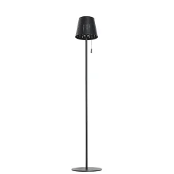 Lampadaire d'extérieur noir avec LED à intensité variable sur 3 niveaux sur énergie solaire - Ferre