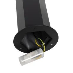 Lampadaire d'extérieur noir avec abat-jour fumé hexagonal 50 cm - Danemark