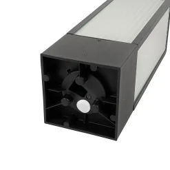 Lampadaire d'extérieur noir avec verre nervuré 40 cm IP44 - Charlois