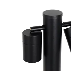 Lampadaire d'extérieur noir 80 cm IP44 réglable 2 lumières - Duo