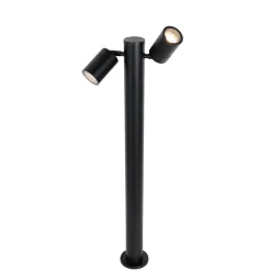 Lampadaire d'extérieur noir 80 cm IP44 réglable 2 lumières - Duo
