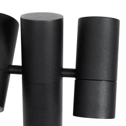 Lampadaire d'extérieur noir 50 cm 2 lumières orientables - Duo