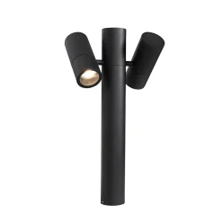 Lampadaire d'extérieur noir 50 cm 2 lumières orientables - Duo