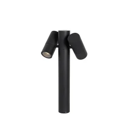 Lampadaire d'extérieur noir 50 cm 2 lumières orientables - Duo