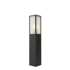 Lampadaire d'extérieur noir avec verre cannelé 80 cm IP44 - Charlois