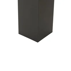 Lampadaire d'extérieur noir avec verre cannelé 80 cm IP44 - Charlois