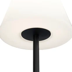 Lampadaire d'extérieur noir avec abat-jour blanc IP65 25 cm - Virginia