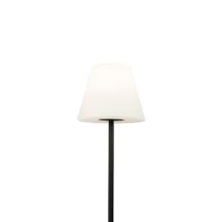 Lampadaire d'extérieur noir avec abat-jour blanc IP65 25 cm - Virginia