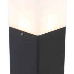 Lampadaire d'extérieur noir avec abat-jour blanc opale 50 cm - Denmark