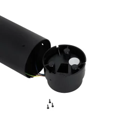 Lampadaire d'extérieur noir avec globe en verre opale 80 cm IP44 - Huma