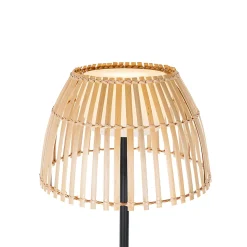 Lampadaire d'extérieur rustique noir avec bambou avec LED - Kaiser