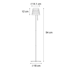 Lampadaire d'extérieur vert avec LED à intensité variable 3 niveaux sur énergie solaire - Ferre