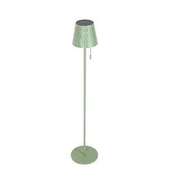 Lampadaire d'extérieur vert avec LED à intensité variable 3 niveaux sur énergie solaire - Ferre