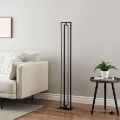 Lampadaire d'interieur noir rectangulaire LED dimmable - Otso