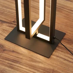 Lampadaire d'interieur noir rectangulaire LED dimmable - Otso