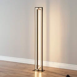 Lampadaire d'interieur noir rectangulaire LED dimmable - Otso