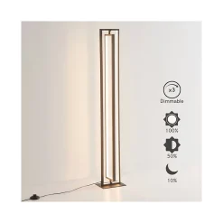 Lampadaire d'interieur noir rectangulaire LED dimmable - Otso