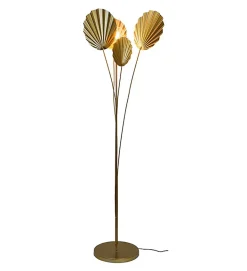 Lampadaire d'intérieur design Zephyr 158cm métal doré compatible LED