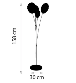 Lampadaire d'intérieur design Zephyr 158cm métal doré compatible LED