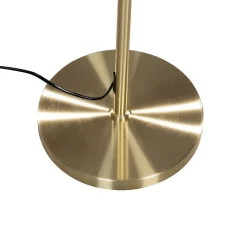 Lampadaire doré avec abat-jour en velours ovale noir 50 cm - Parte