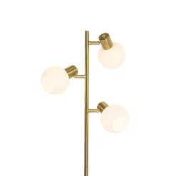 Lampadaire doré avec verre opale 3 lumières orientables - Anouk