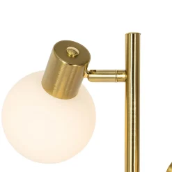 Lampadaire doré avec verre opale 3 lumières orientables - Anouk