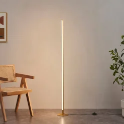 Lampadaire doré design LED minimaliste variateur intégré 150 cm - Sloane