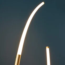 Lampadaire doré deux arcs ultra design LED dimmable - Moa