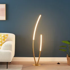 Lampadaire doré deux arcs ultra design LED dimmable - Moa