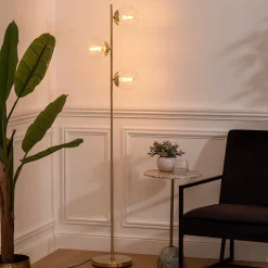 Lampadaire droit en métal H162cm doré - Atmosphera