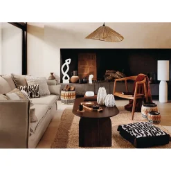 Lampadaire droit secteur Keyah gris H111cm - Atmosphera