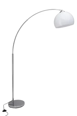 Lampadaire E27 Brilliant Vessa 60W en chrome et blanc - Éclairage moderne et élégant