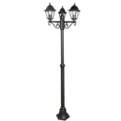 Lampadaire E27 Varennes IP44 GoodHome noir