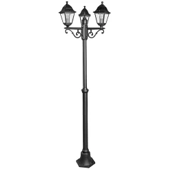 Lampadaire E27 Varennes IP44 GoodHome noir