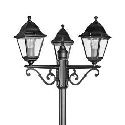 Lampadaire E27 Varennes IP44 GoodHome noir