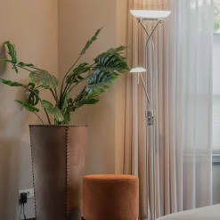 Lampadaire en acier avec LED et variateur d'intensité avec liseuse - Empoli