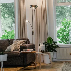 Lampadaire en acier avec lampe de lecture avec LED dimmable en Kelvin - Diva