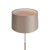 Lampadaire en bronze avec abat-jour en lin taupe 45 cm réglable - Parte