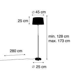 Lampadaire en bronze avec abat-jour en lin blanc 45 cm réglable - Parte