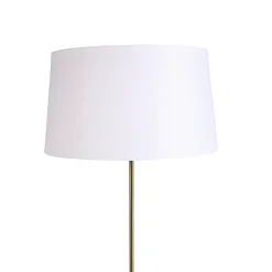Lampadaire en bronze avec abat-jour en lin blanc 45 cm réglable - Parte