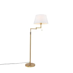 Lampadaire en bronze avec abat-jour blanc et bras réglable - Ladas Deluxe