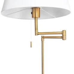Lampadaire en bronze avec abat-jour blanc et bras réglable - Ladas Deluxe