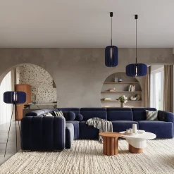 Lampadaire en feutre/acier 1 lampes 45x45x134cm Sollux