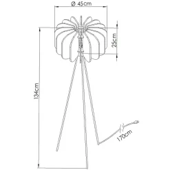 Lampadaire en feutre/acier 1 lampes 45x45x134cm Sollux