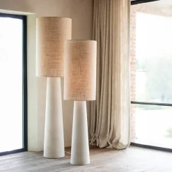 Lampadaire en jute et fibre de verre (35x35x140 cm - Beige foncé)